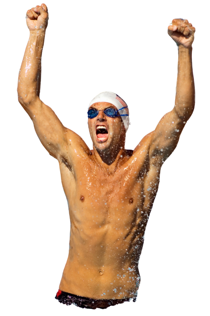 Professional swimmer in action